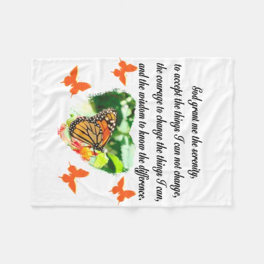 ONTZAGWEKKENDE INSPIRERENDE BUTTERFLY SERENITY GEB FLEECE DEKEN (Voorkant (Horizontaal))