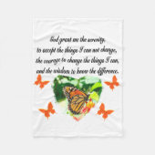 ONTZAGWEKKENDE INSPIRERENDE BUTTERFLY SERENITY GEB FLEECE DEKEN (Voorkant)