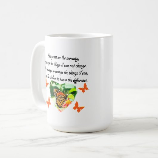 ONTZAGWEKKENDE INSPIRERENDE BUTTERFLY SERENITY GEB KOFFIEMOK (Voorkant links)
