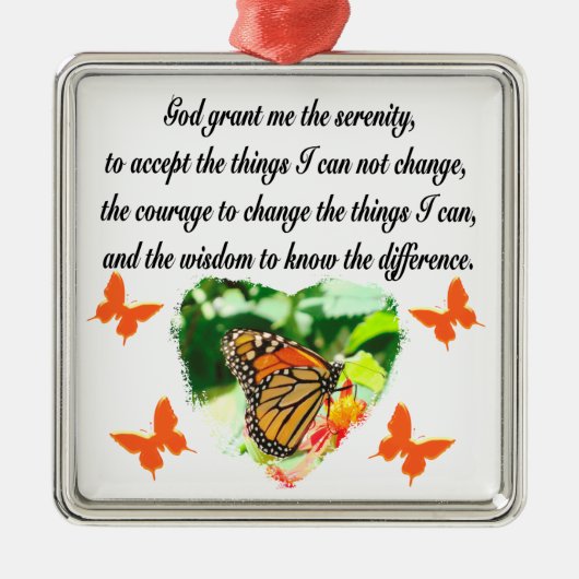 ONTZAGWEKKENDE INSPIRERENDE BUTTERFLY SERENITY GEB METALEN ORNAMENT (Voorkant)
