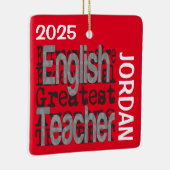 Ontzettend goede Engelse leraar Aangepast Keramisch Ornament (Rechts)