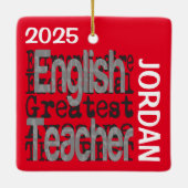Ontzettend goede Engelse leraar Aangepast Keramisch Ornament (Achterkant)