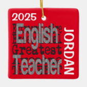 Ontzettend goede Engelse leraar Aangepast Keramisch Ornament (Voorkant)