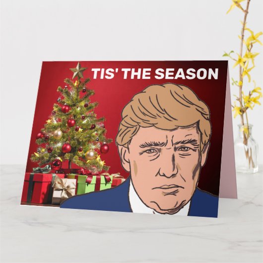 ONTZETTEND GOEDE KERSTKAART VAN DONALD TRUMP KAART (Gele Bloem)