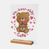 Ontzettend Schattige Teddibeer Acryl Bord (Hoek)