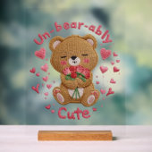 Ontzettend Schattige Teddibeer Acryl Bord (Neutraal)