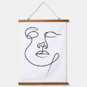 Onuitgesproken – minimalistische Abstracte one-lin Hangend Wandkleed (Voorkant)