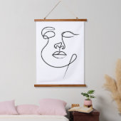 Onuitgesproken – minimalistische Abstracte one-lin Hangend Wandkleed (Slaapkamer)