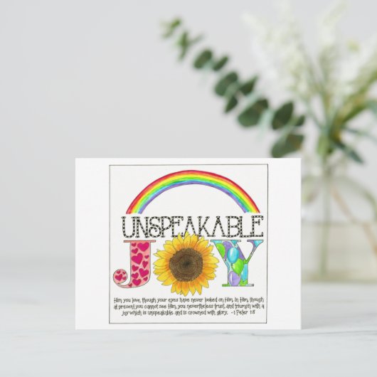 Onuitsprekelijke Joy Inspirerend Briefkaart (Staand voorkant)