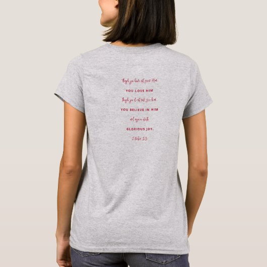 Onuitsprekelijke Joy Typografie Christelijk Modern T-shirt (Achterkant)