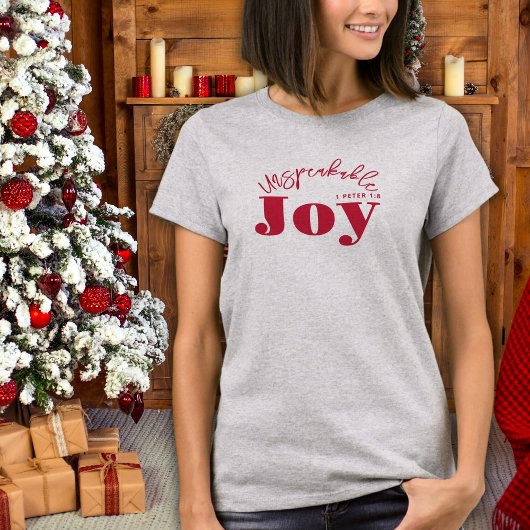 Onuitsprekelijke Joy Typografie Christelijk Modern T-shirt