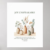 Onuitsprekelijke vreugde, bloemige christelijke wa poster (Voorkant)