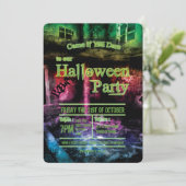 Onveilig om Halloween-feestuitnodiging te bezetten Kaart (Staand voorkant)