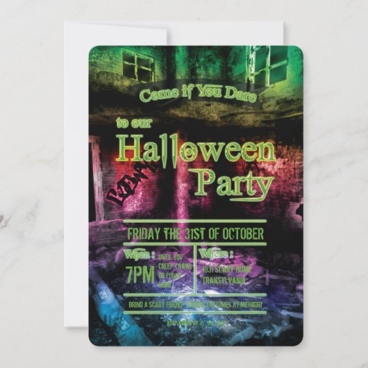 Onveilig om Halloween-feestuitnodiging te bezetten Kaart (Voorkant)