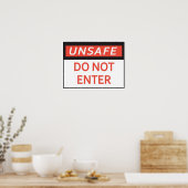 Onveilig teken niet invoeren poster (Keuken)
