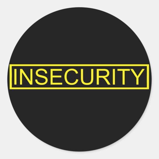 Onveiligheid grappige gele beveiliger ronde sticker (Voorkant)