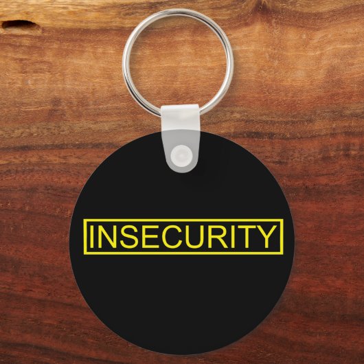 Onveiligheid grappige gele beveiliger sleutelhanger (Achterkant)