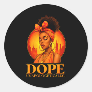 Onverbloemd Zwarte Geschiedenis Afro Melanine Meis Ronde Sticker