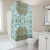 Onverbluffbaar, licht-groen Frans patroonpatroon Douchegordijn (In situ)
