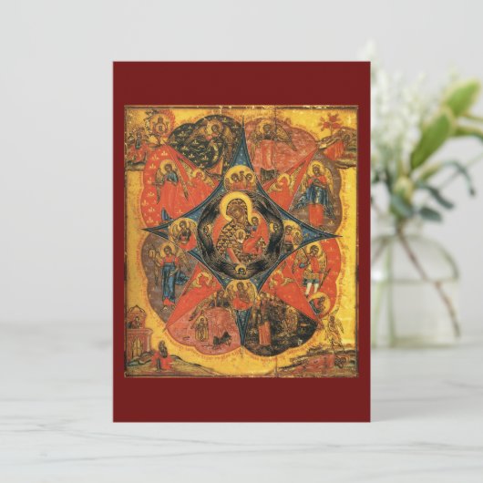 Onverbrande Struik icoon van de Moeder Gods gebeds Bedankkaart (Staand voorkant)