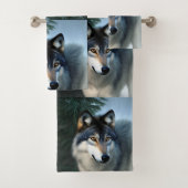 Onverdiende Arctische Wolf, Bathroom Towel Set Bad Handdoek (Insitu)