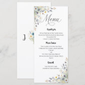 Onvergankelijke Wilde Bloemen Bruiloftsmenu Menu (Voorkant / Achterkant)