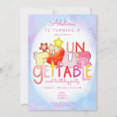 Onvergetelijk lief hart meisje 4e verjaardag parti kaart (Voorkant)