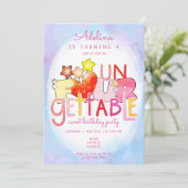 Onvergetelijk lief hart meisje 4e verjaardag parti kaart (Staand voorkant)