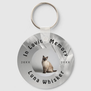 Onvergetelijke kattenfoto cirkelvormige lijst kuns sleutelhanger