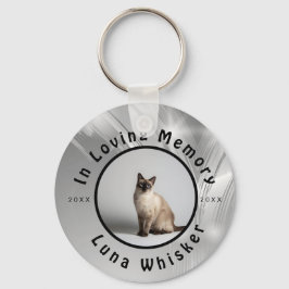 Onvergetelijke kattenfotocirkel frame kunst sleutelhanger