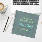 Onvergetelijke Kinder herinnering Groene tekst Notitieboek