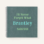 Onvergetelijke Kinderherinnering Groene Tekst Notitieboek (Voorkant)