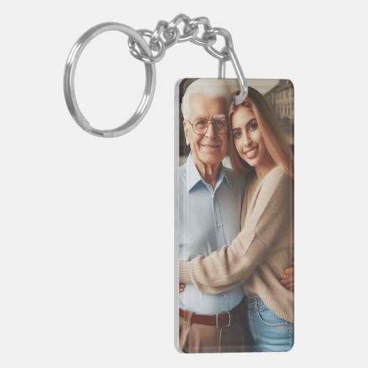 Onvergetelijke momenten - gepersonaliseerde papa's sleutelhanger (Voorkant Links)