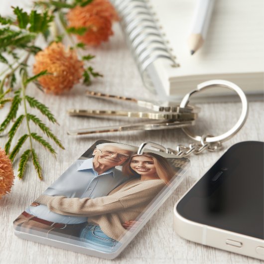 Onvergetelijke momenten - gepersonaliseerde papa's sleutelhanger (Voorkant Rechts)