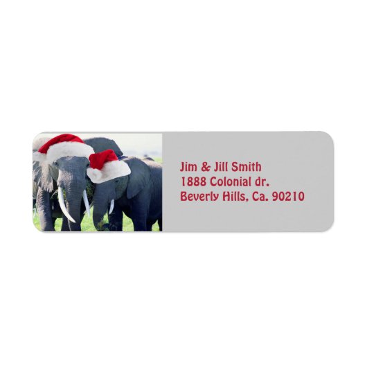 Onvergetelijke Olifant Kerstmis Etiket (Voorkant)