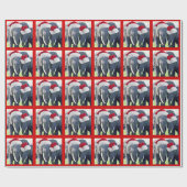 Onvergetelijke olifanten Draag kerstmis met kerstm Cadeaupapier (Vlak)