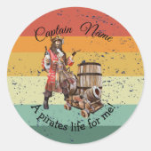 Onvergetelijke Party Pirate Ronde Sticker (Voorkant)