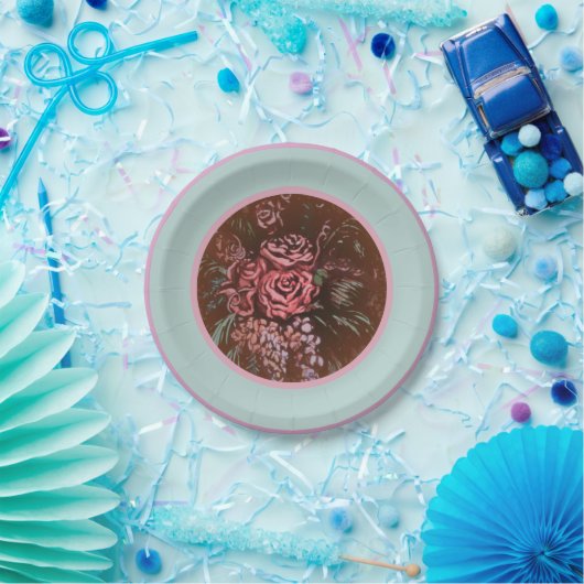 Onvergetelijke Rozen Papieren Bordje (Feest)