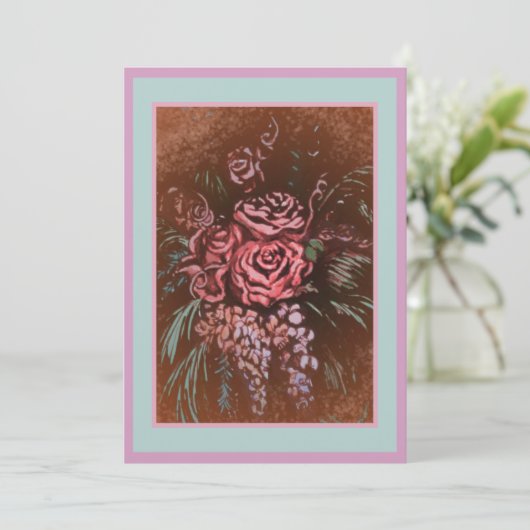 Onvergetelijke Rozen Uitnodiging (Staand voorkant)