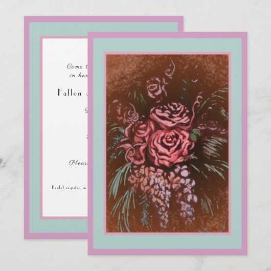 Onvergetelijke Rozen Uitnodiging (Voorkant / Achterkant)