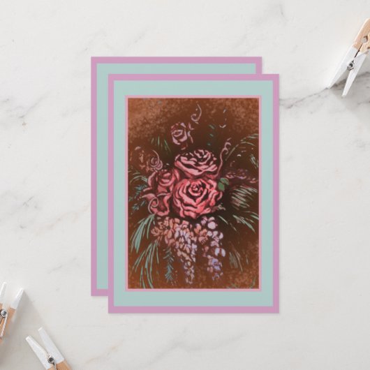 Onvergetelijke Rozen Uitnodiging (Voorkant / Achterkant in situ)