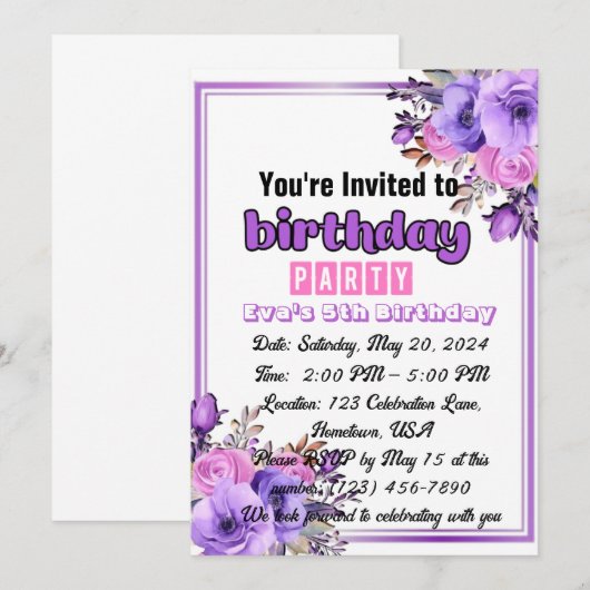 Onvergetelijke vreugde: verjaardagskaarten voor ki kaart (Voorkant / Achterkant)