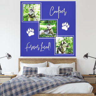 Onvergeten Geliefde Blauwe Hond Herdenkingsfoto Co Canvas Afdruk