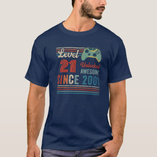 Onvergrendeld niveau 21-jarige 21-jarige videogame t-shirt