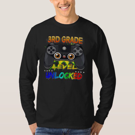 Onvergrendelde gamer in de 3e klas eerste schoolda t-shirt (Voorkant)