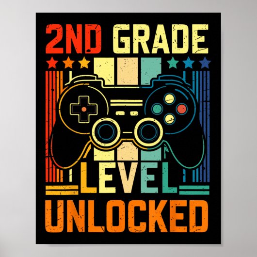 Onvergrendelde videogame op 2e klasseniveau Terug Poster (Voorkant)