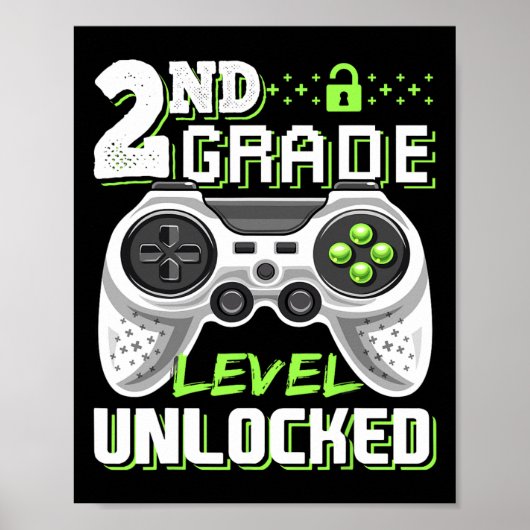 Onvergrendelde videogame op 2e klasseniveau Terug Poster (Voorkant)