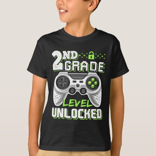 Onvergrendelde videogame op 2e klasseniveau Terug T-shirt (Voorkant)
