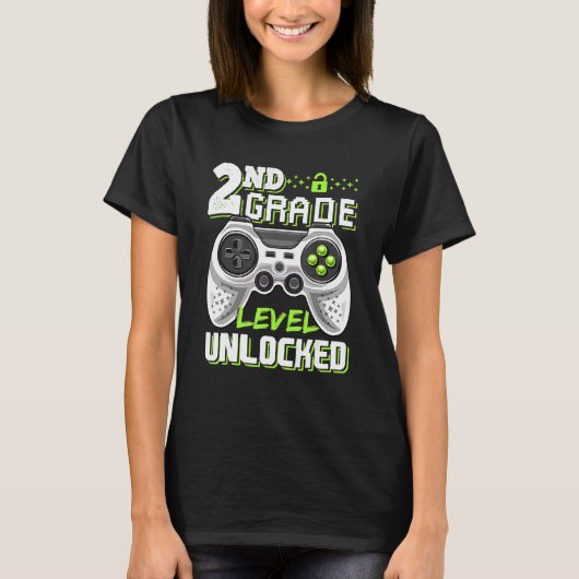 Onvergrendelde videogame op 2e klasseniveau Terug  T-shirt (Voorkant)