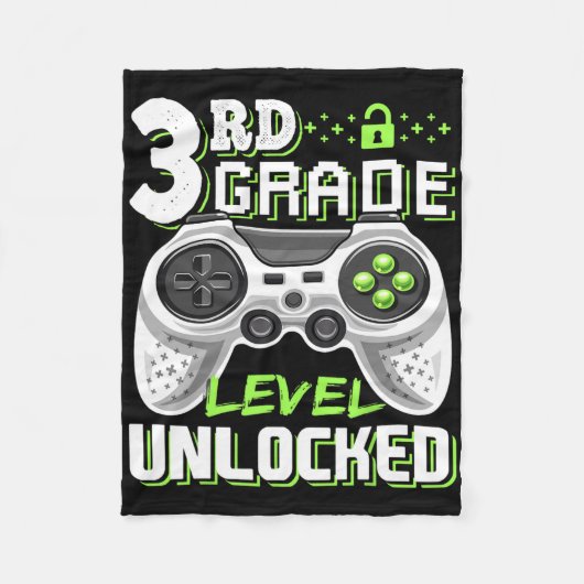 Onvergrendelde videogame op 3e-klasseniveau Terug  Fleece Deken (Voorkant)